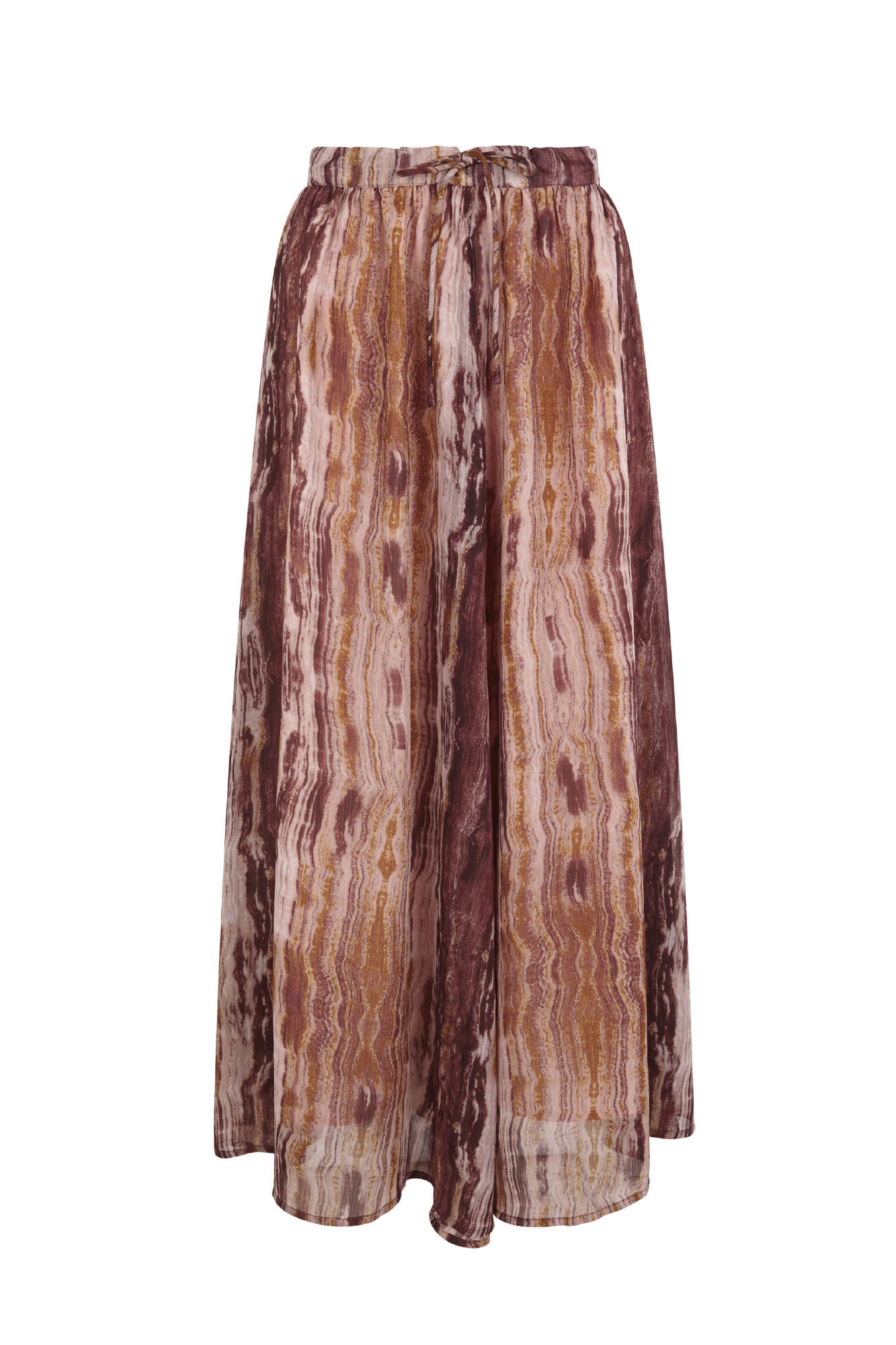 Slowlove Saia midi estampada Castanho