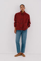 Cortefiel Short jacket made of soft fabric Maroon