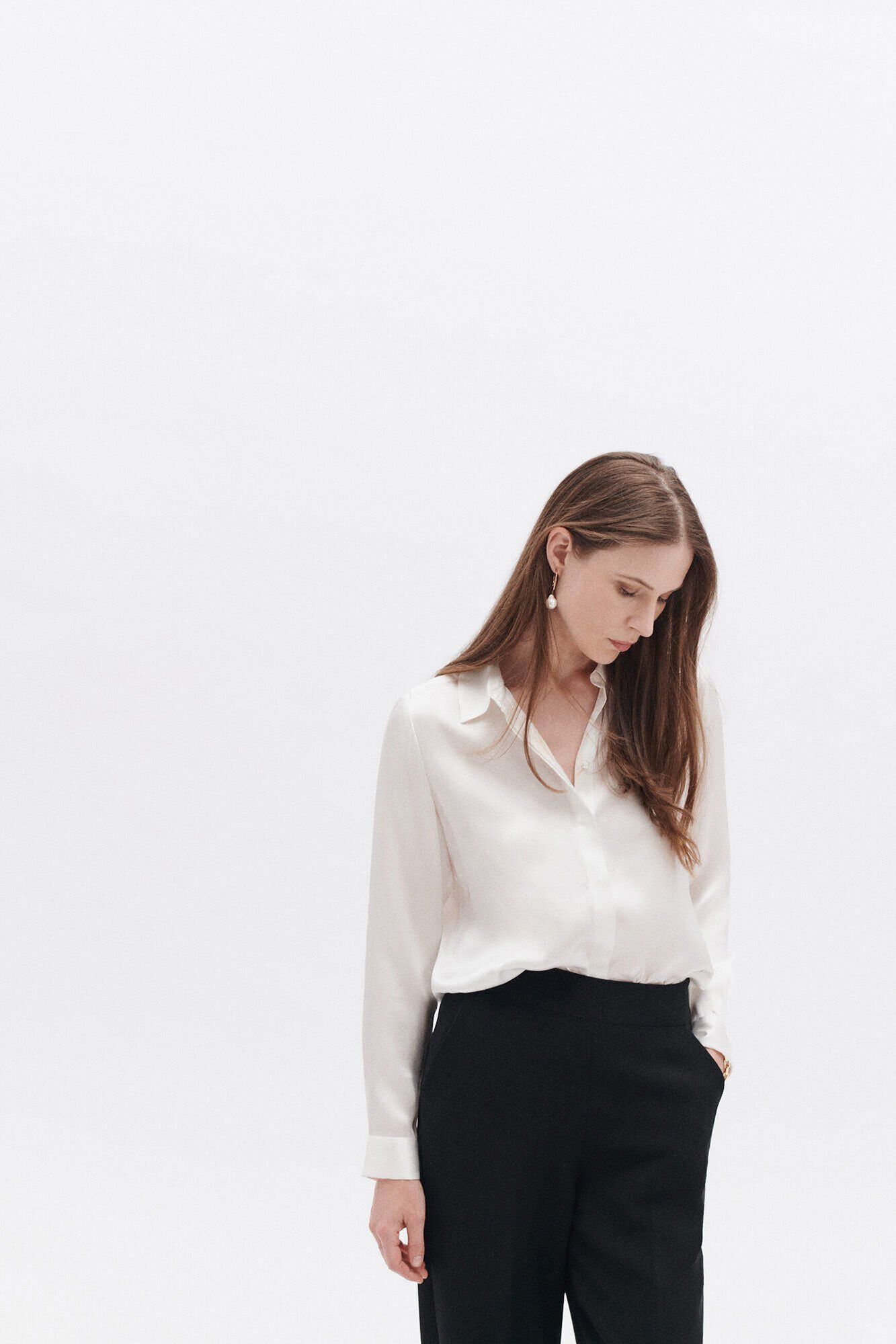 Caroll Camisa seda Ecru