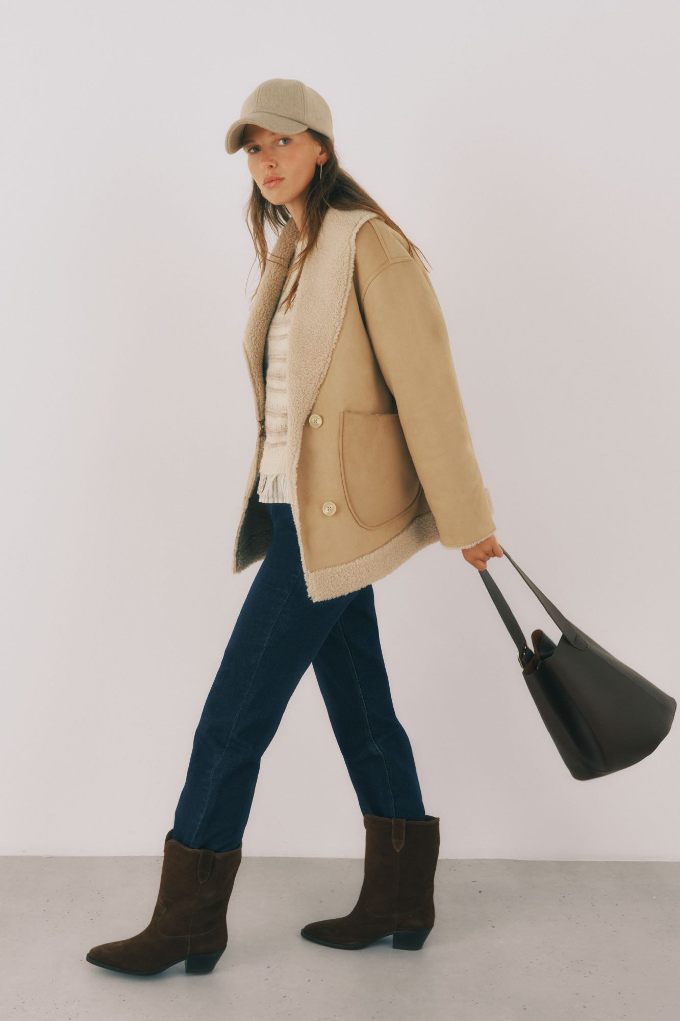 Cortefiel Double-sided effect jacket Beige