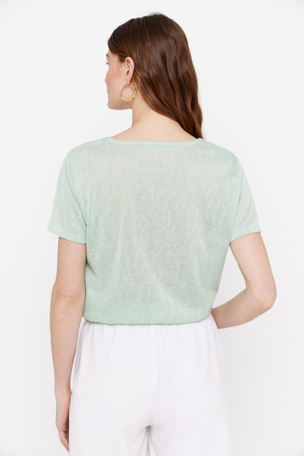 Cortefiel T-shirt detalhe renda Verde