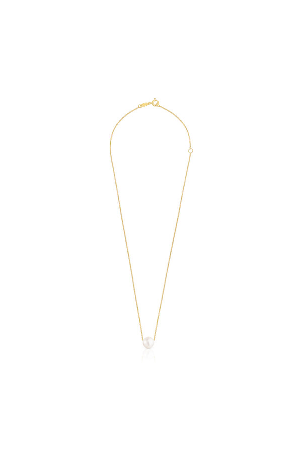 Cortefiel Silver vermeil and pearl necklace Yellow