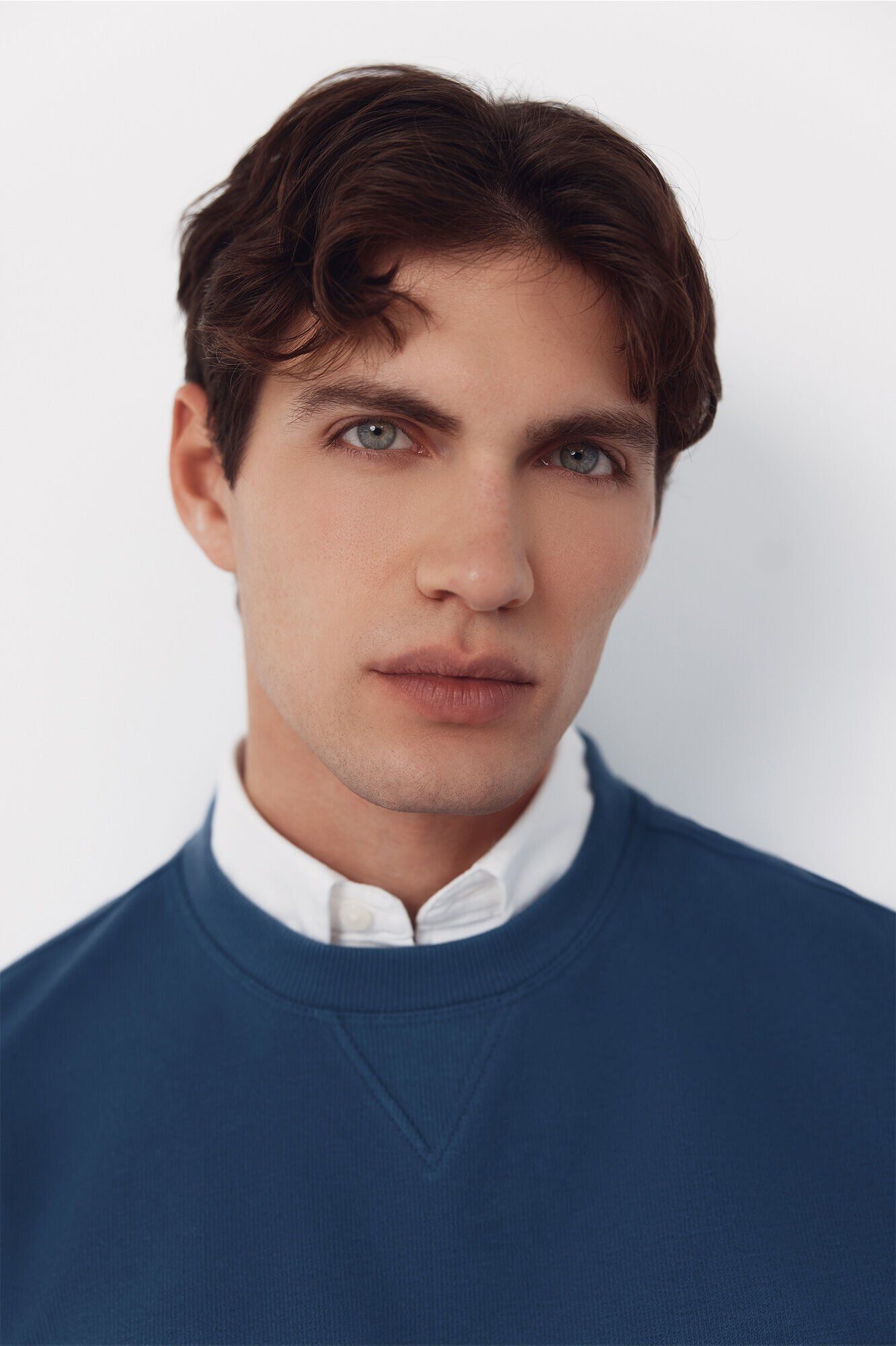 Cortefiel Sudadera estructura cuello caja Azul oscuro