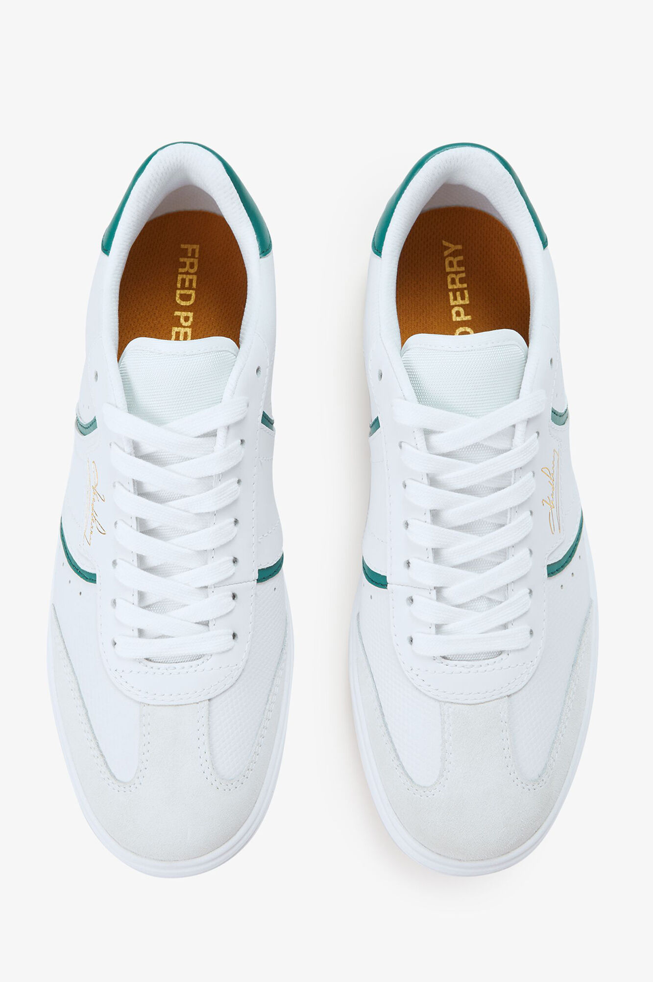 Fred Perry B4 embossed leather/suede sneaker White