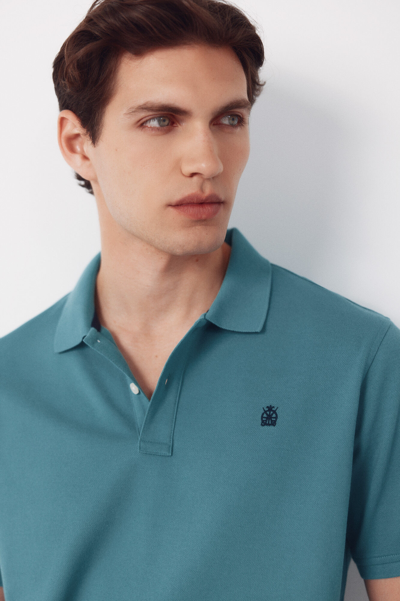 Cortefiel Piqu&eacute; basic polo shirt Green