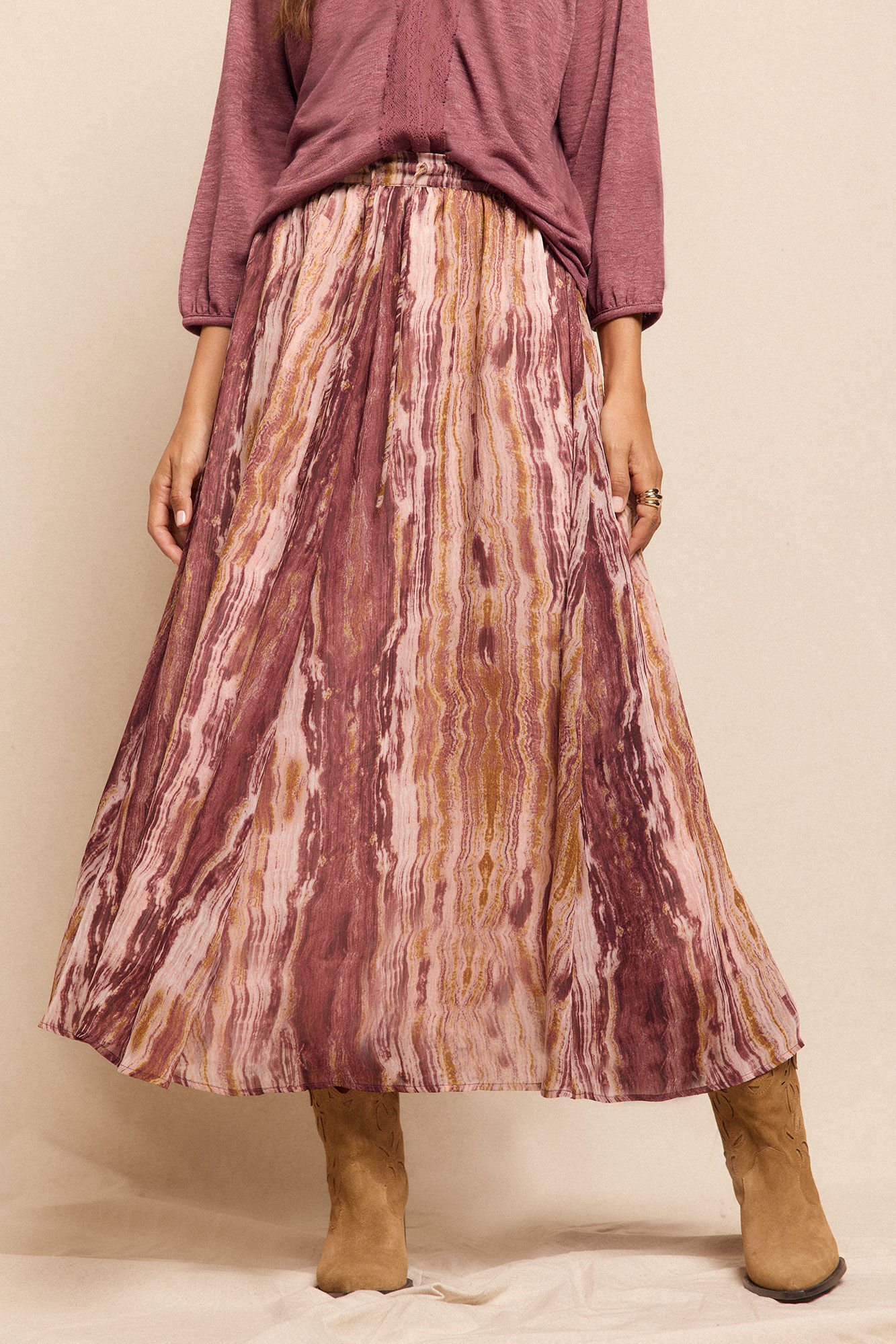 Slowlove Saia midi estampada