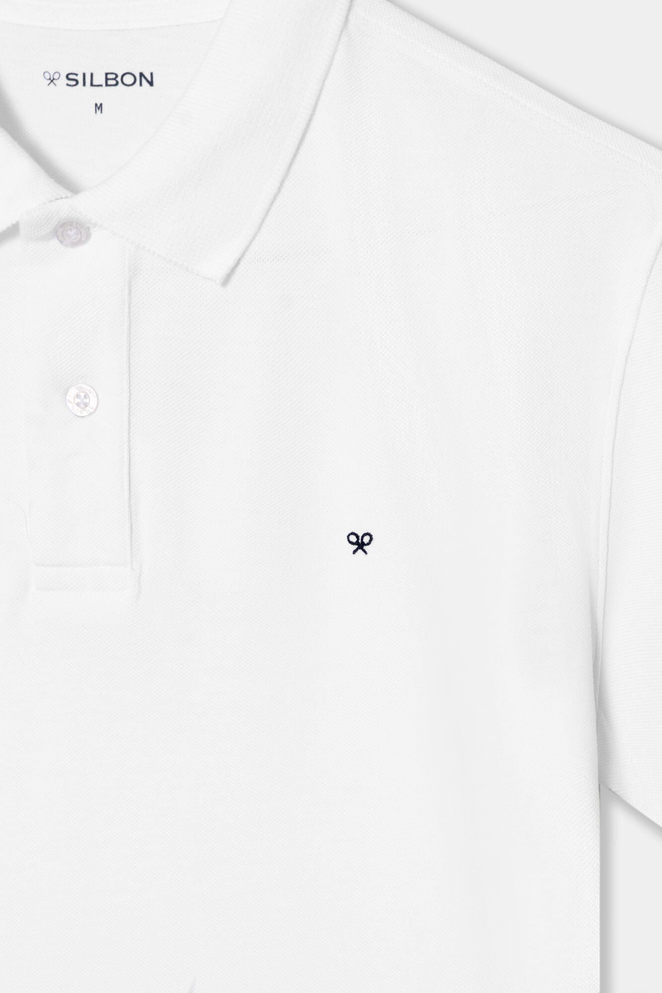 Silbon Polo clasico liso Blanco