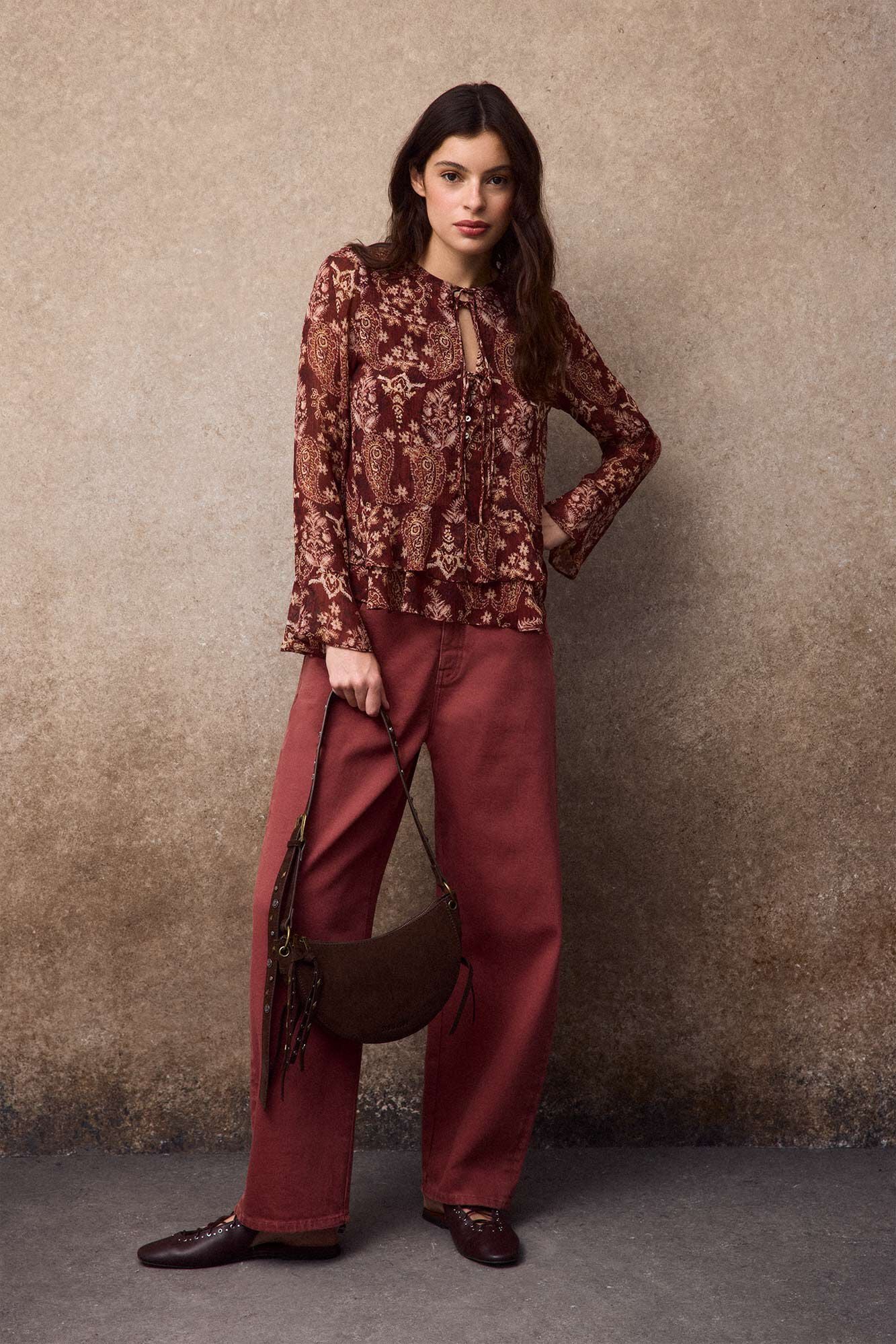 Slowlove Printed fluid blouse Printed red
