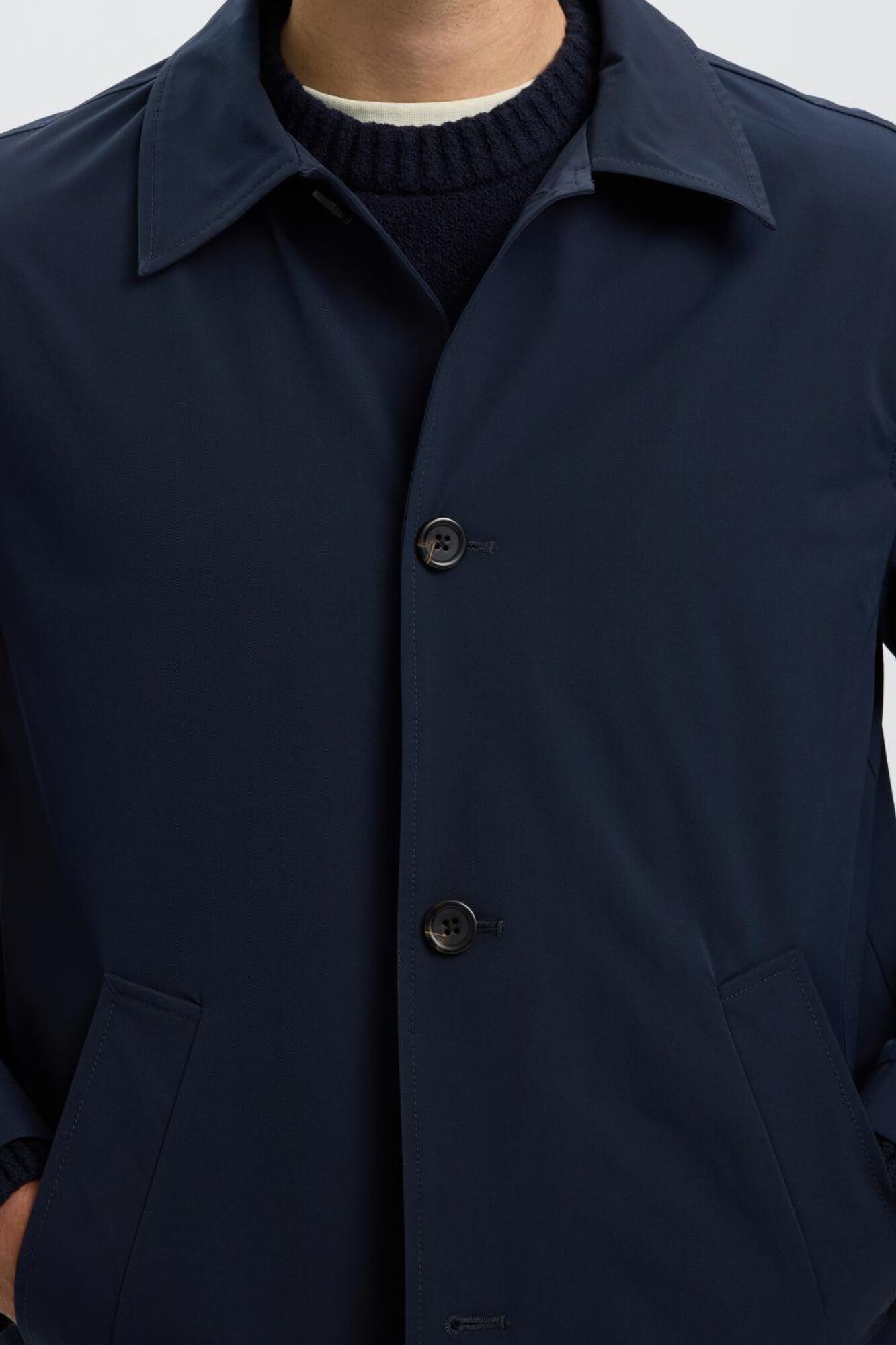 Selected Gabardina curta Azul