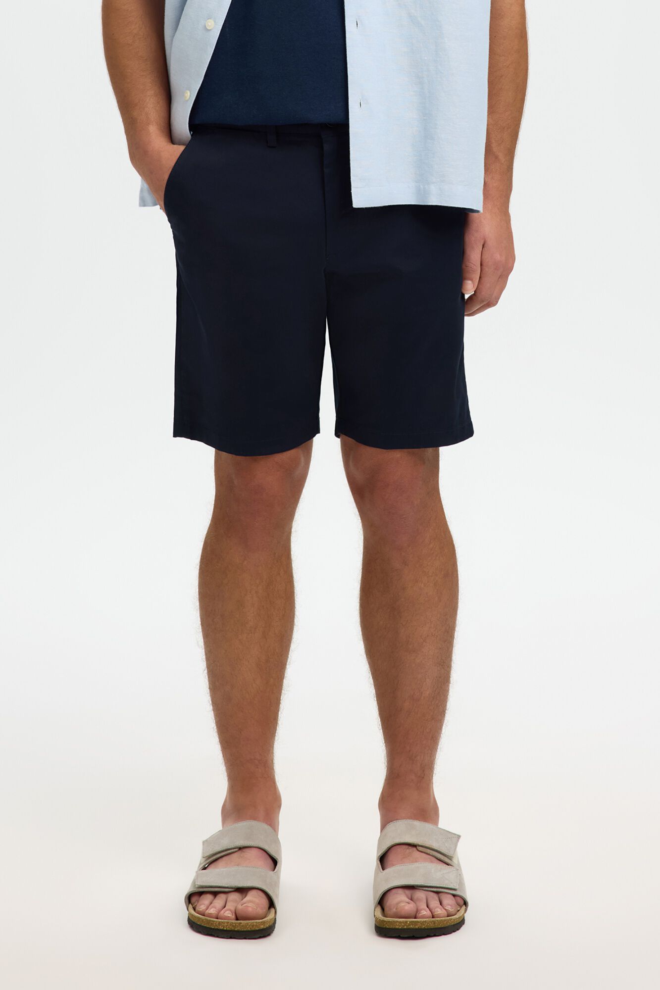 Selected Structured fabric short trousers Black