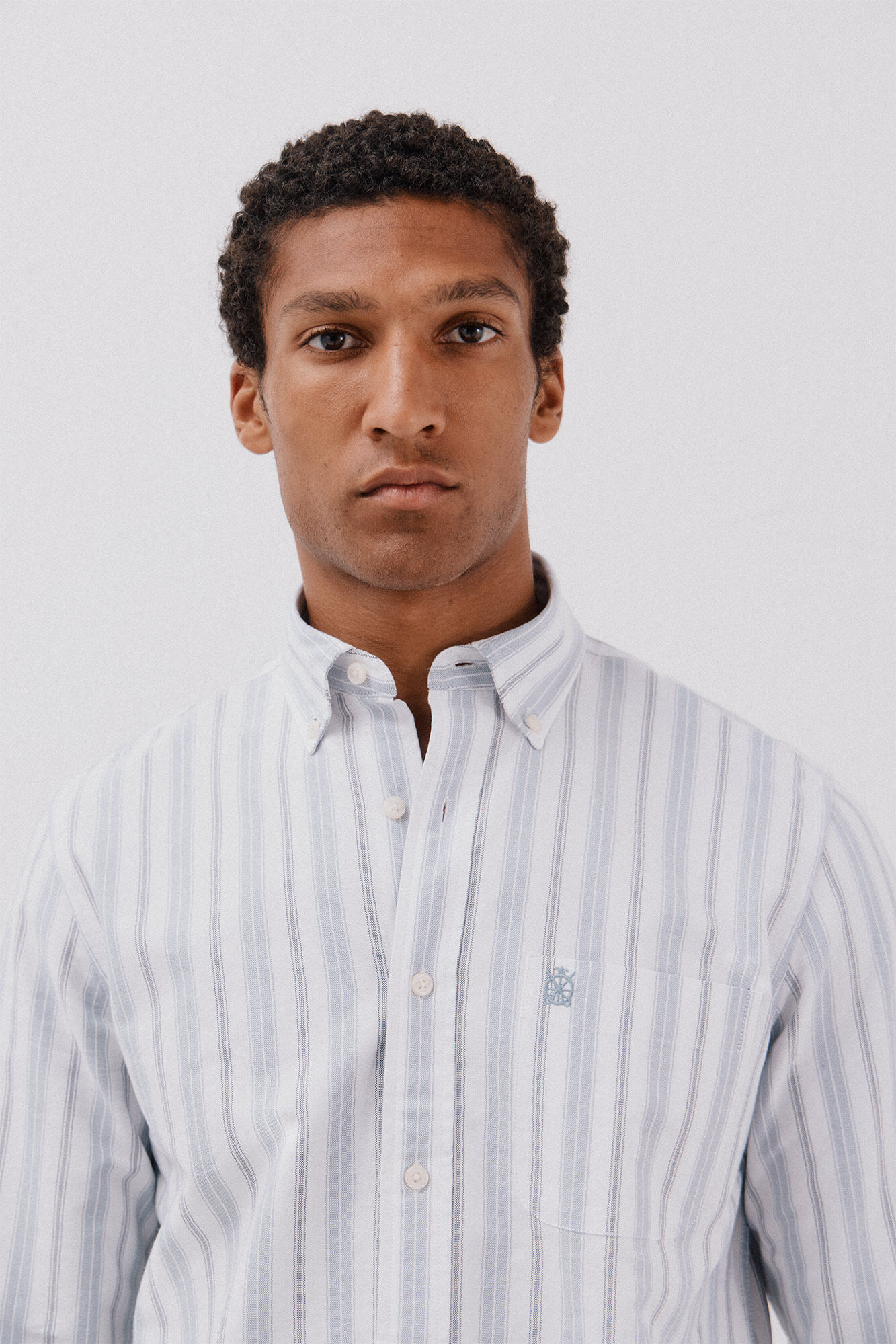 Cortefiel Camisa oxford riscas Azul