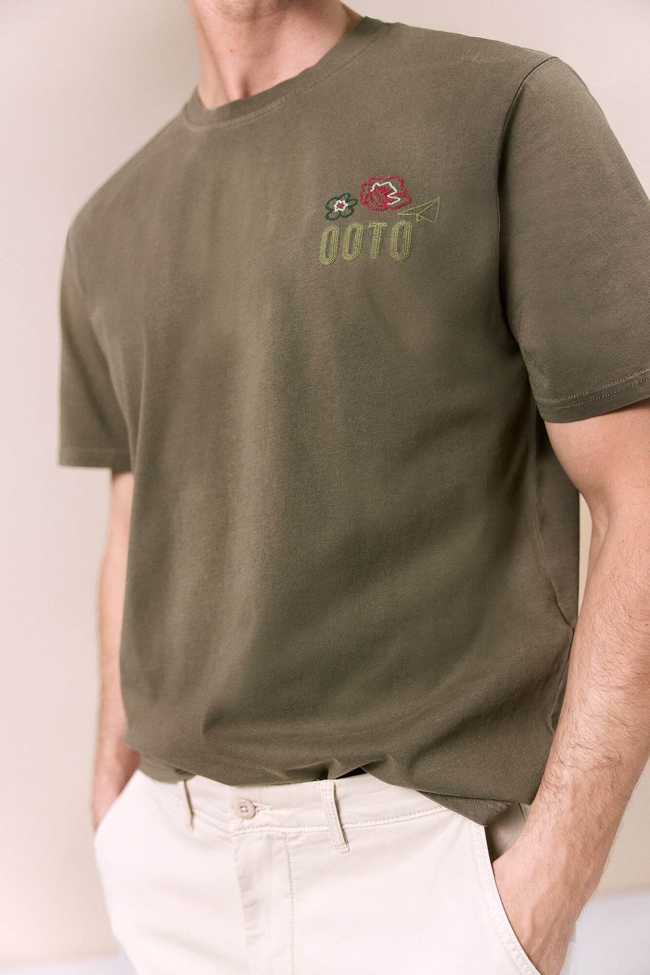 OOTO T-shirt gr&aacute;fica lavada Verde