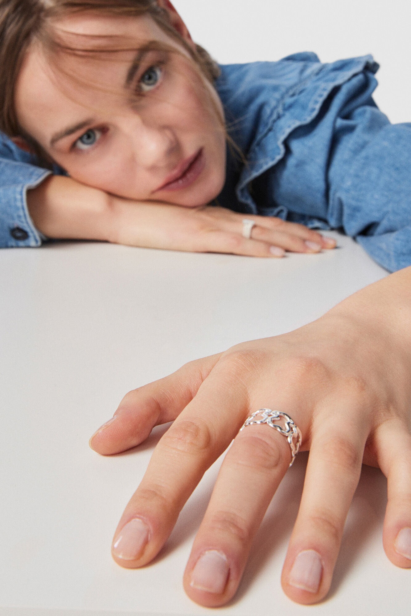 Tous Anel de prata motivos urso New Carrossel Cinzento