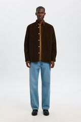 Selected Camisa de veludo cotelê 100% algodão orgânico  Castanho