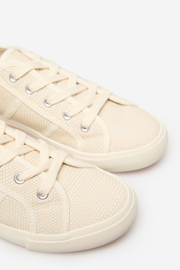 Cortefiel Trainers with snakeskin effect Ivory