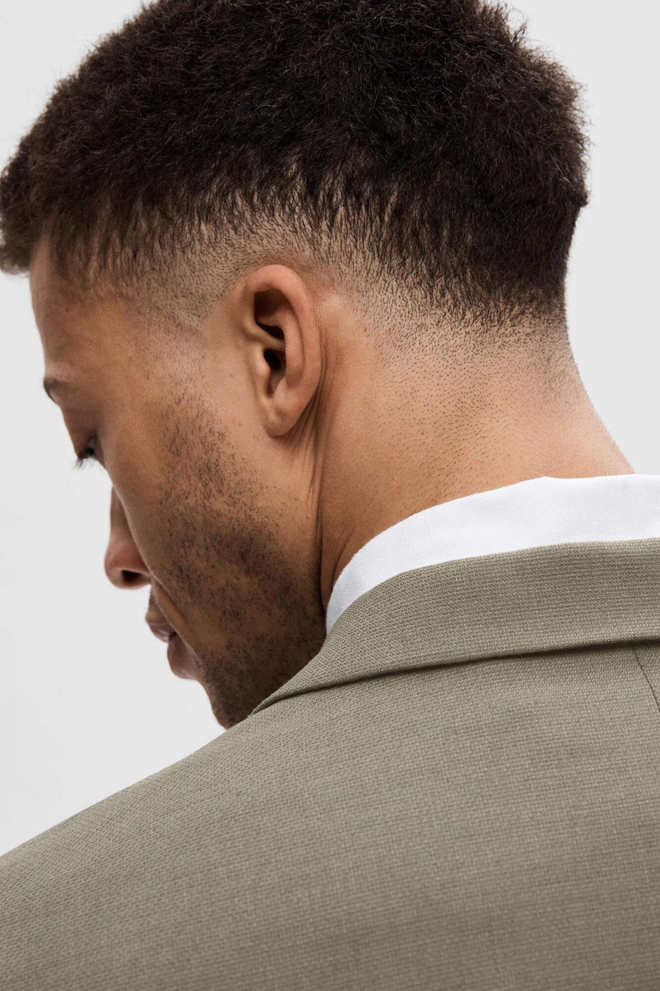 Selected Slim fit suit jacket made with wool Beige