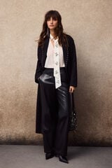 Slowlove Faux leather straight trousers Black