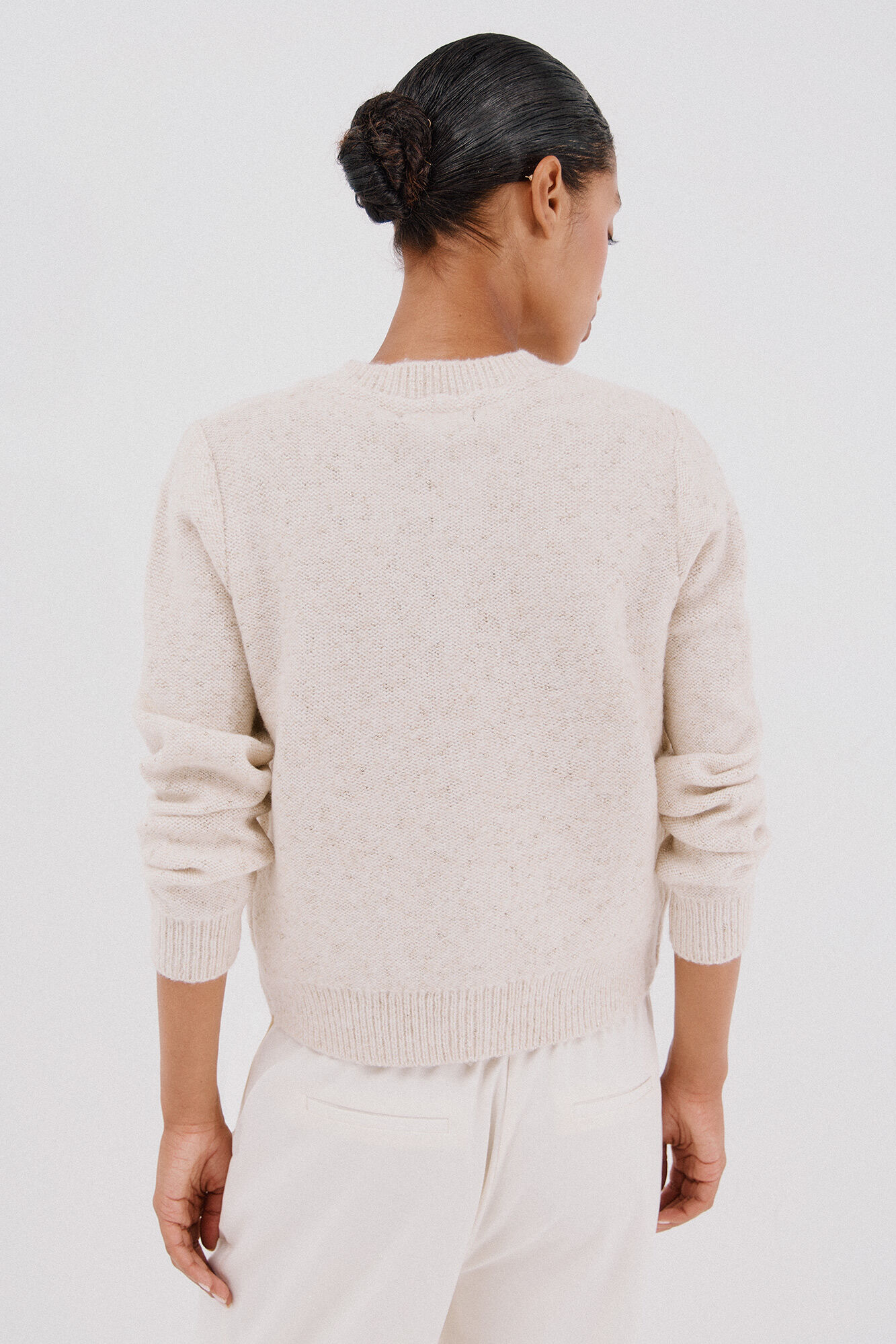 Cortefiel Lurex jacket with buttons Ivory