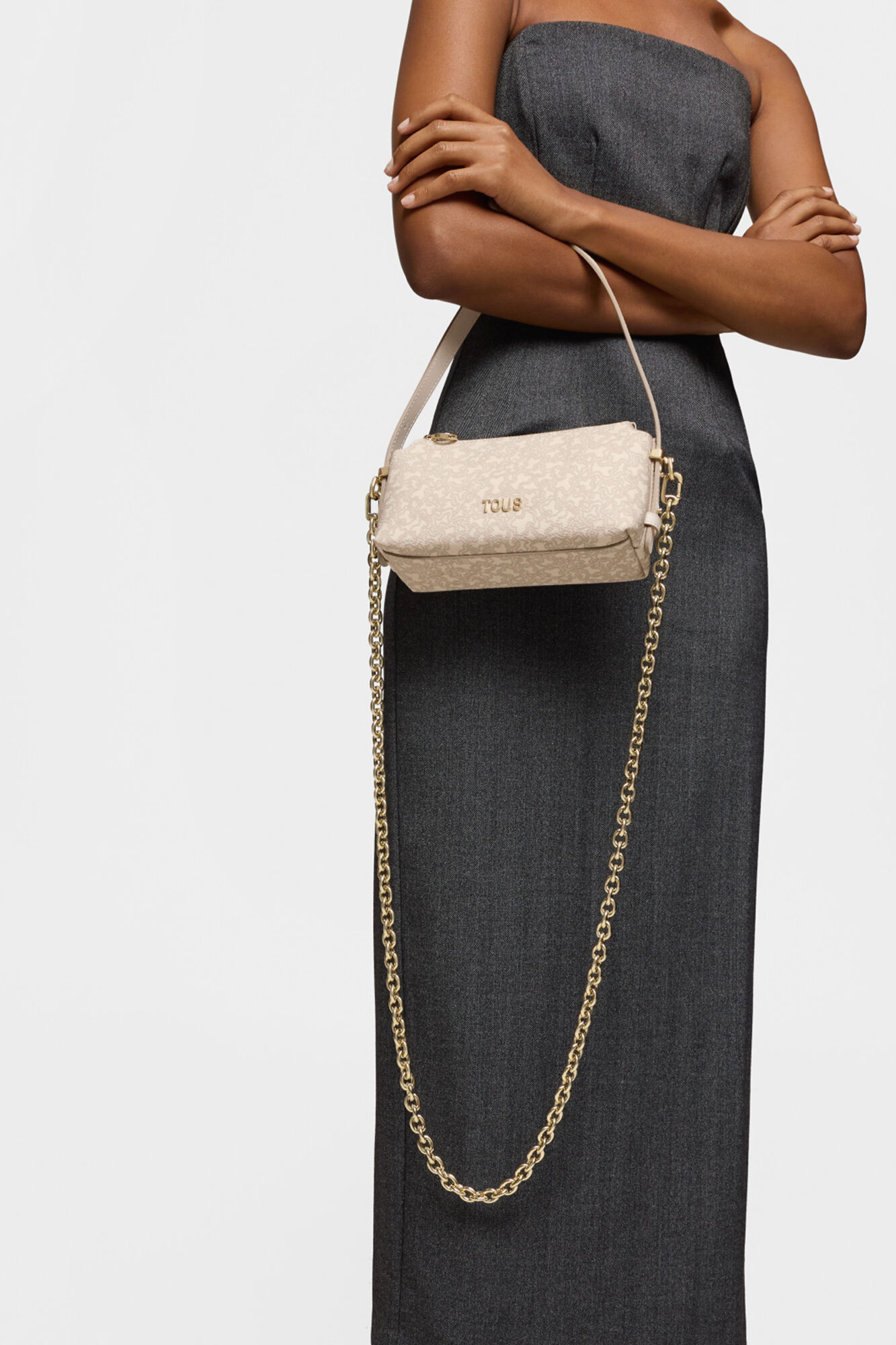 Tous Minibolso beige Kaos Mini Lines