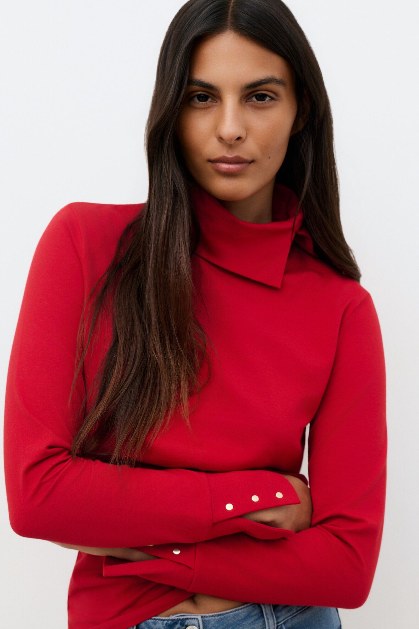 Caroll T-shirt gola alta cruzada Vermelho