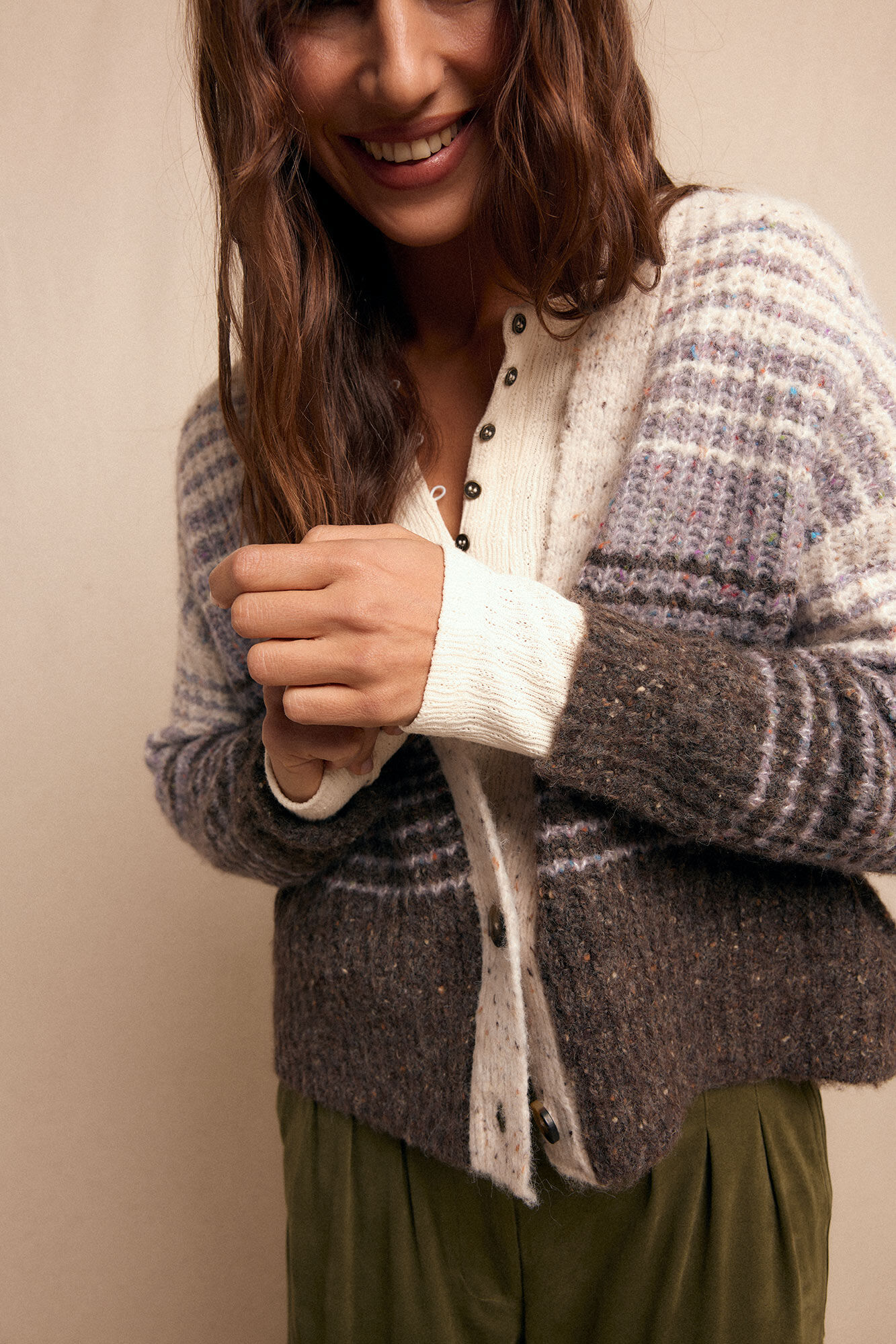 Slowlove Jaqueta curta degrad&ecirc; Cinzento