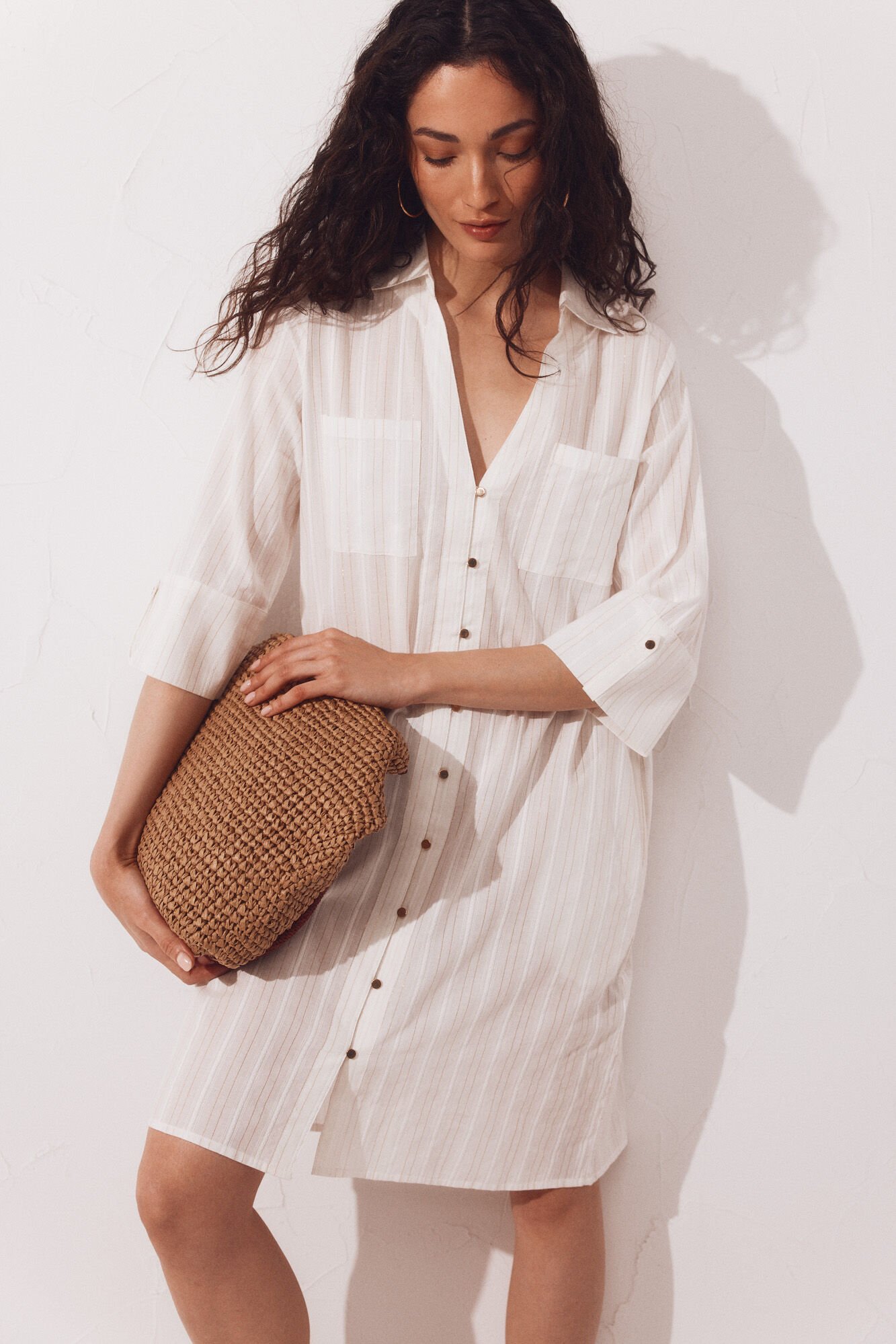Cortefiel Caft&aacute;n camisero lurex