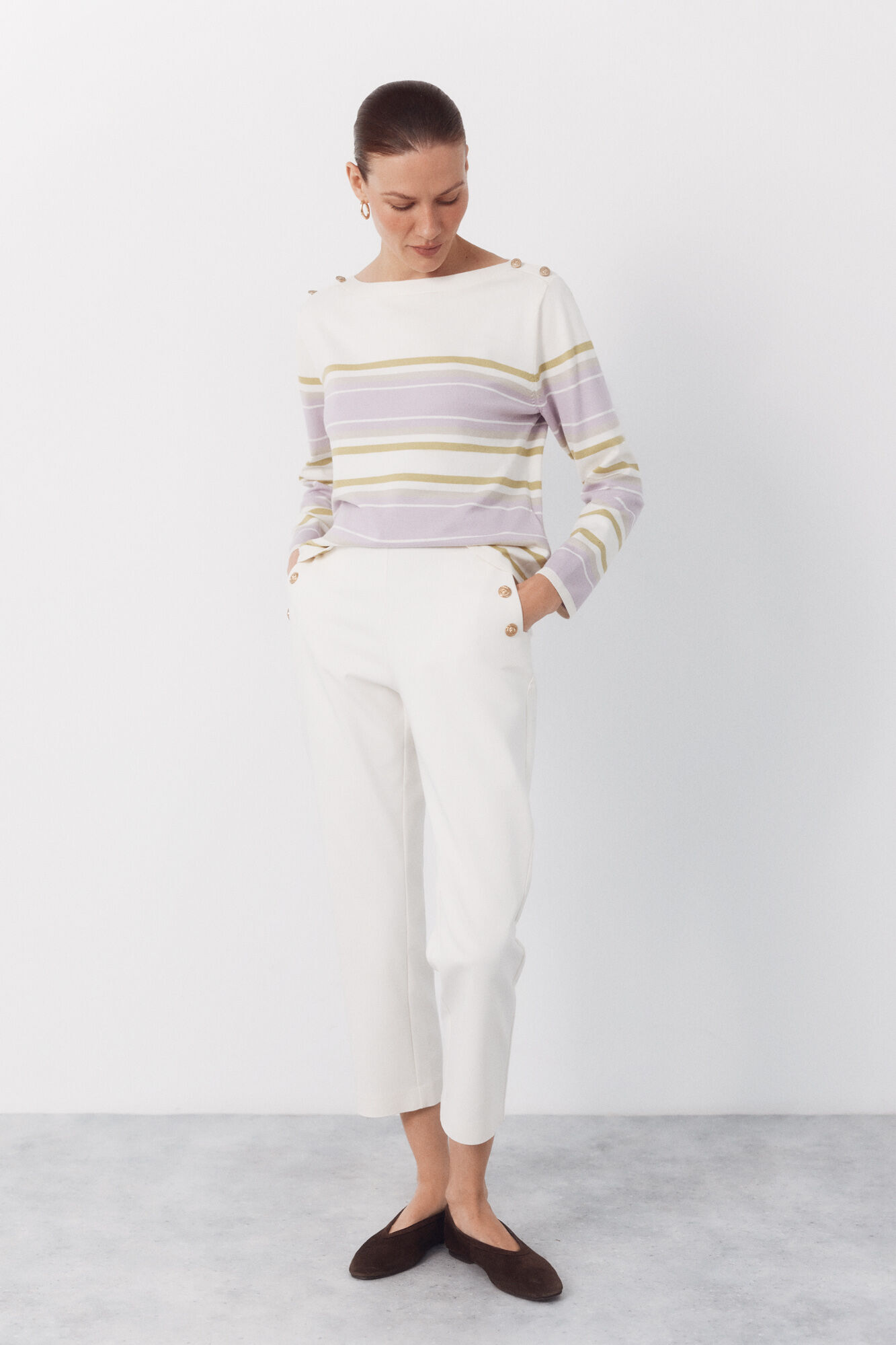 Cortefiel Striped button jumper