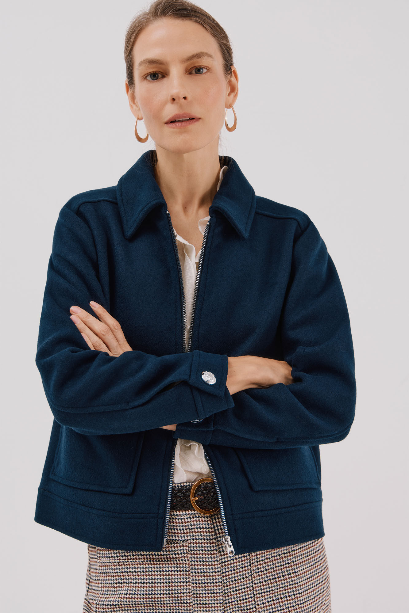 Cortefiel Casaco curto de l&atilde; Azul