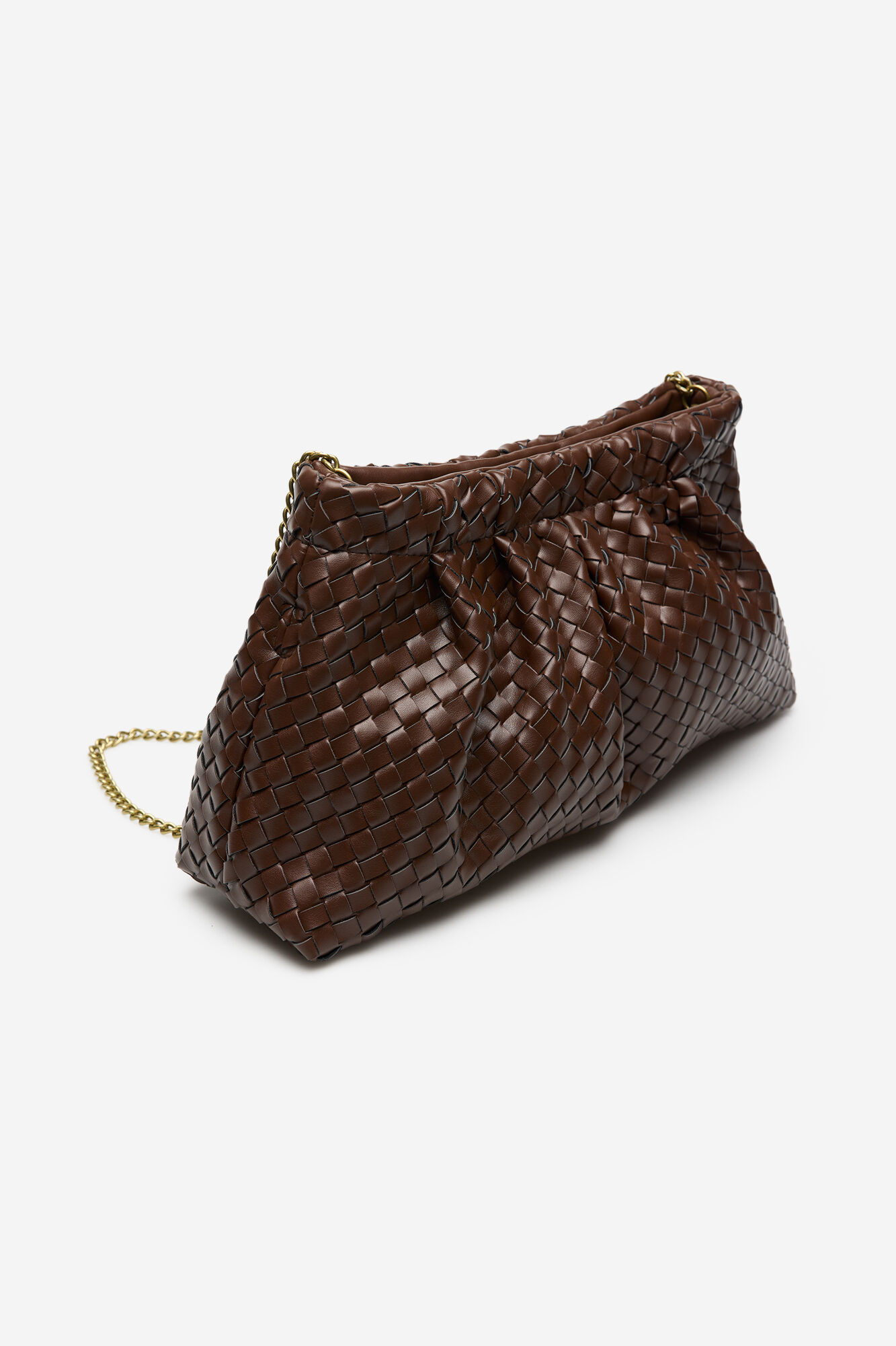 Cortefiel Woven handbag Dark brown