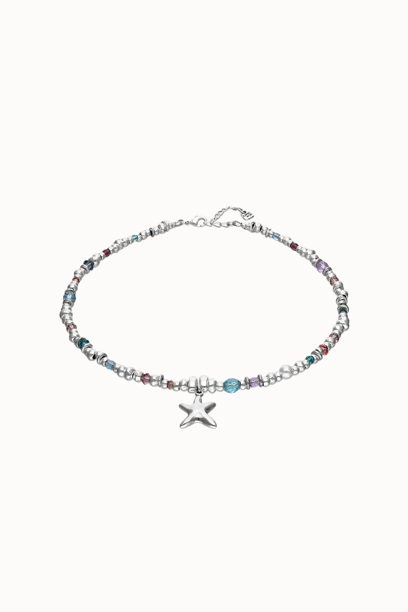 UNOde50 Collar estrella mar ba&ntilde;o plata Multicolor