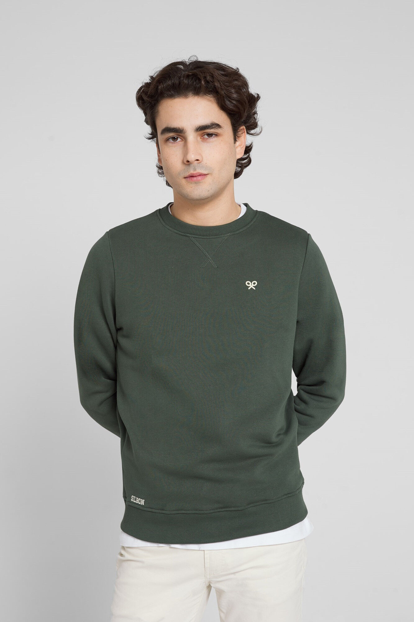 Silbon Sweatshirt raquete &eacute;tnica verde-escuro Verde