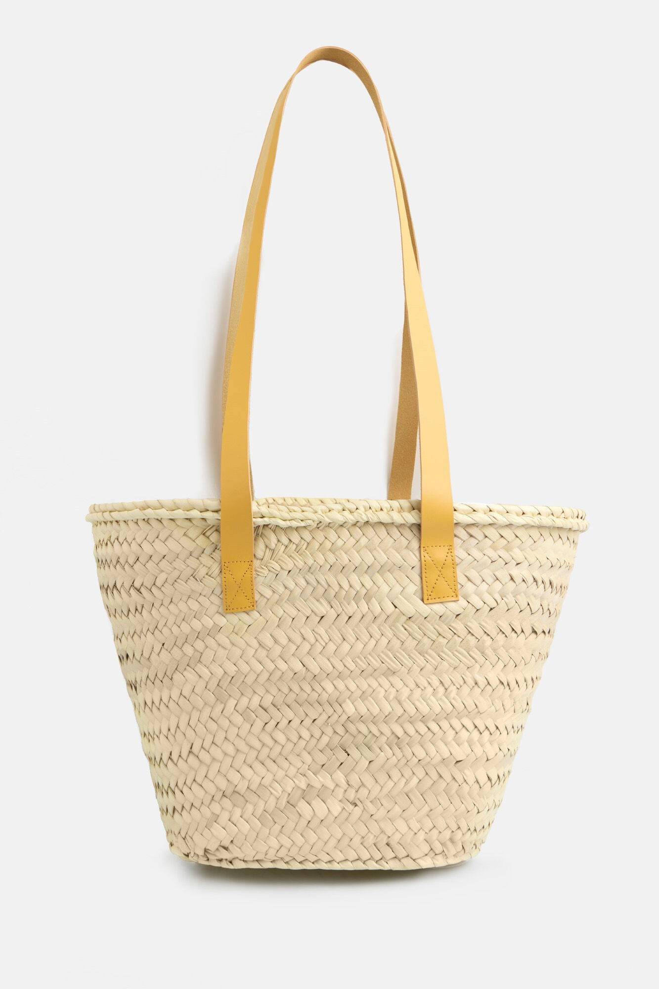 Silbon Capazo rafia bolsillo piel Arena