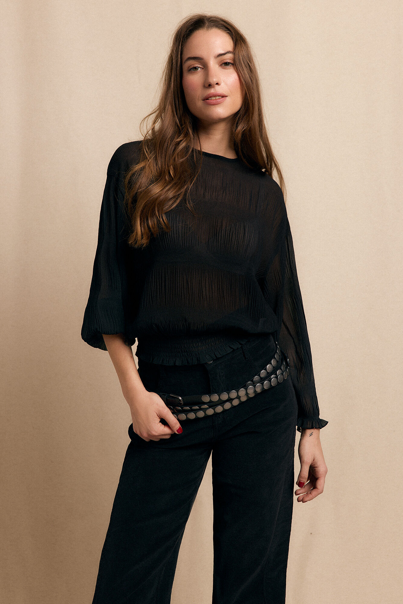 Slowlove Blusa fruncida