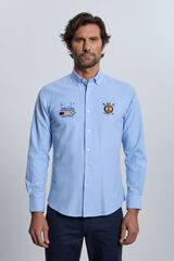 Valecuatro Camisa bordada Espanha azul claro Azul