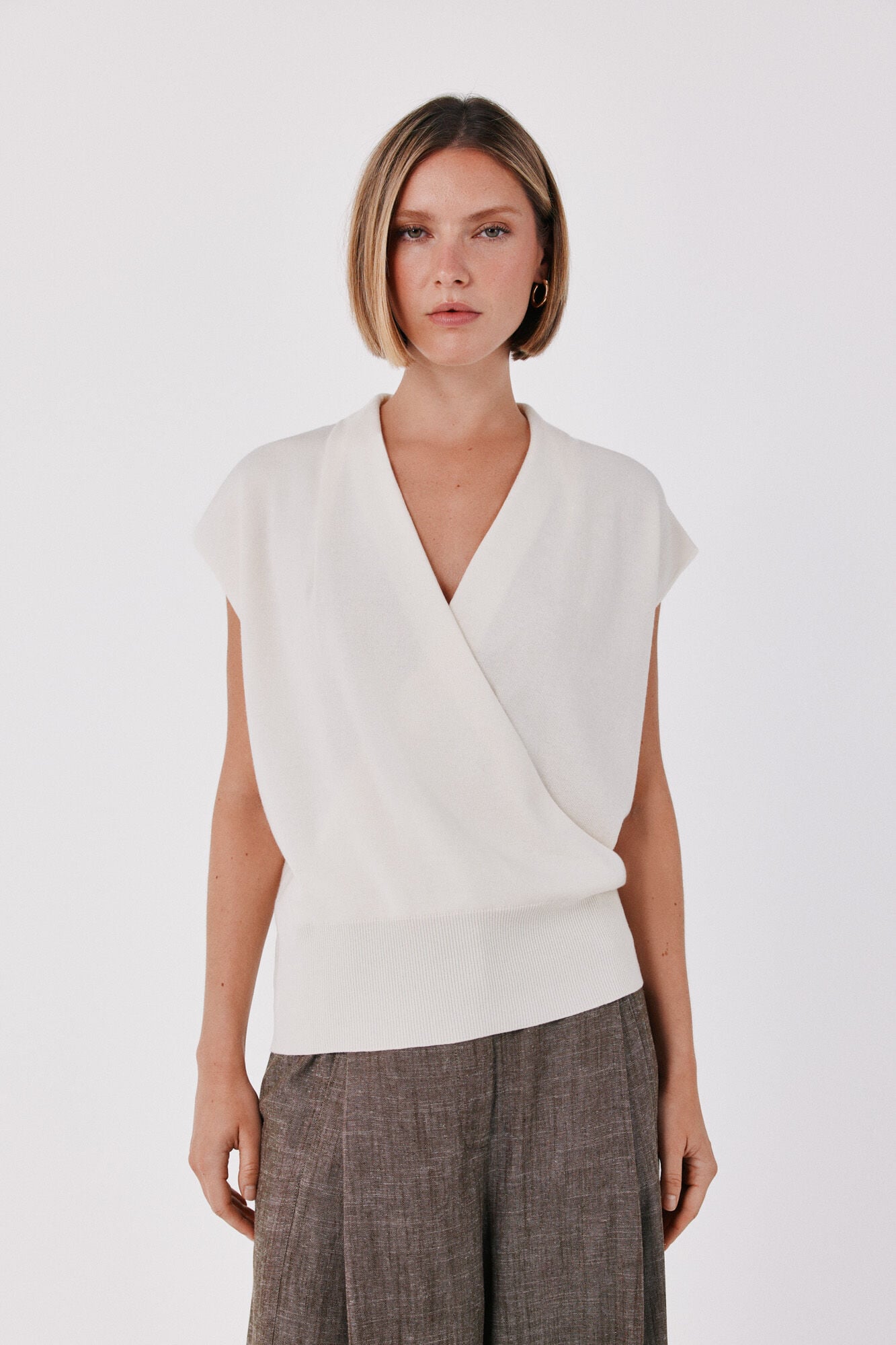 Cortefiel Draped knit top