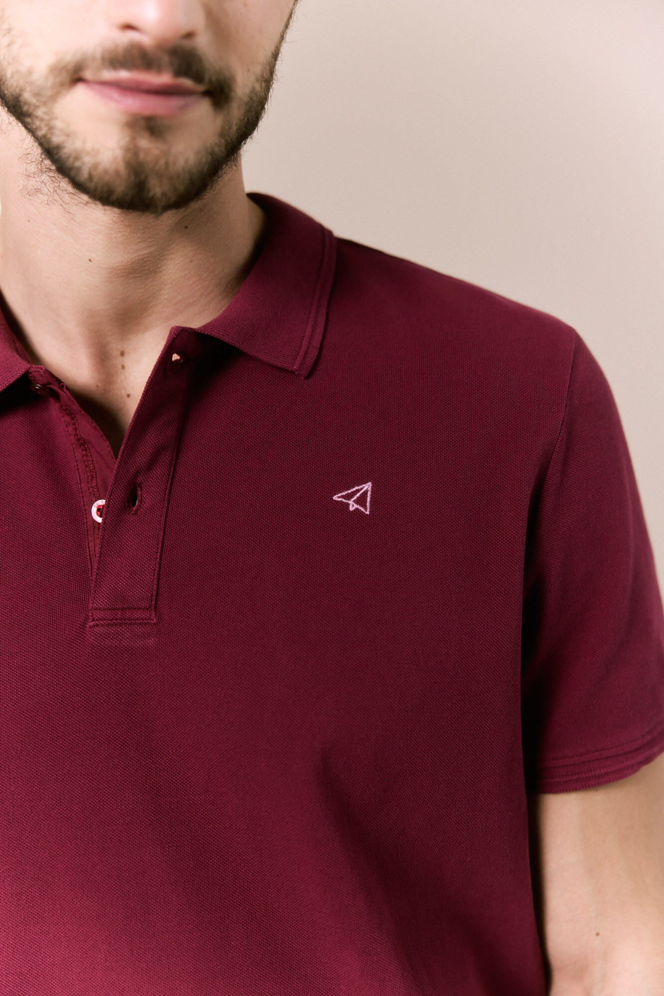 OOTO Piqu&eacute; basic polo shirt Maroon