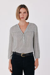 Cortefiel Blusa estampada fluida Impress&atilde;o