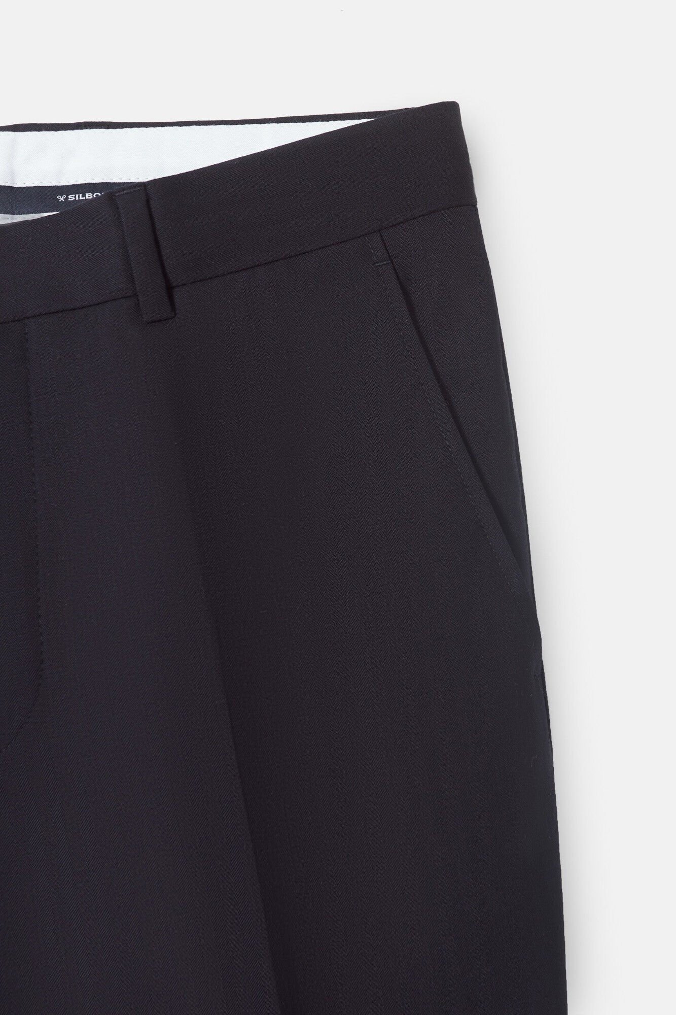 Silbon Cal&ccedil;a cl&aacute;ssicas de terno em espinha de espiga Azul