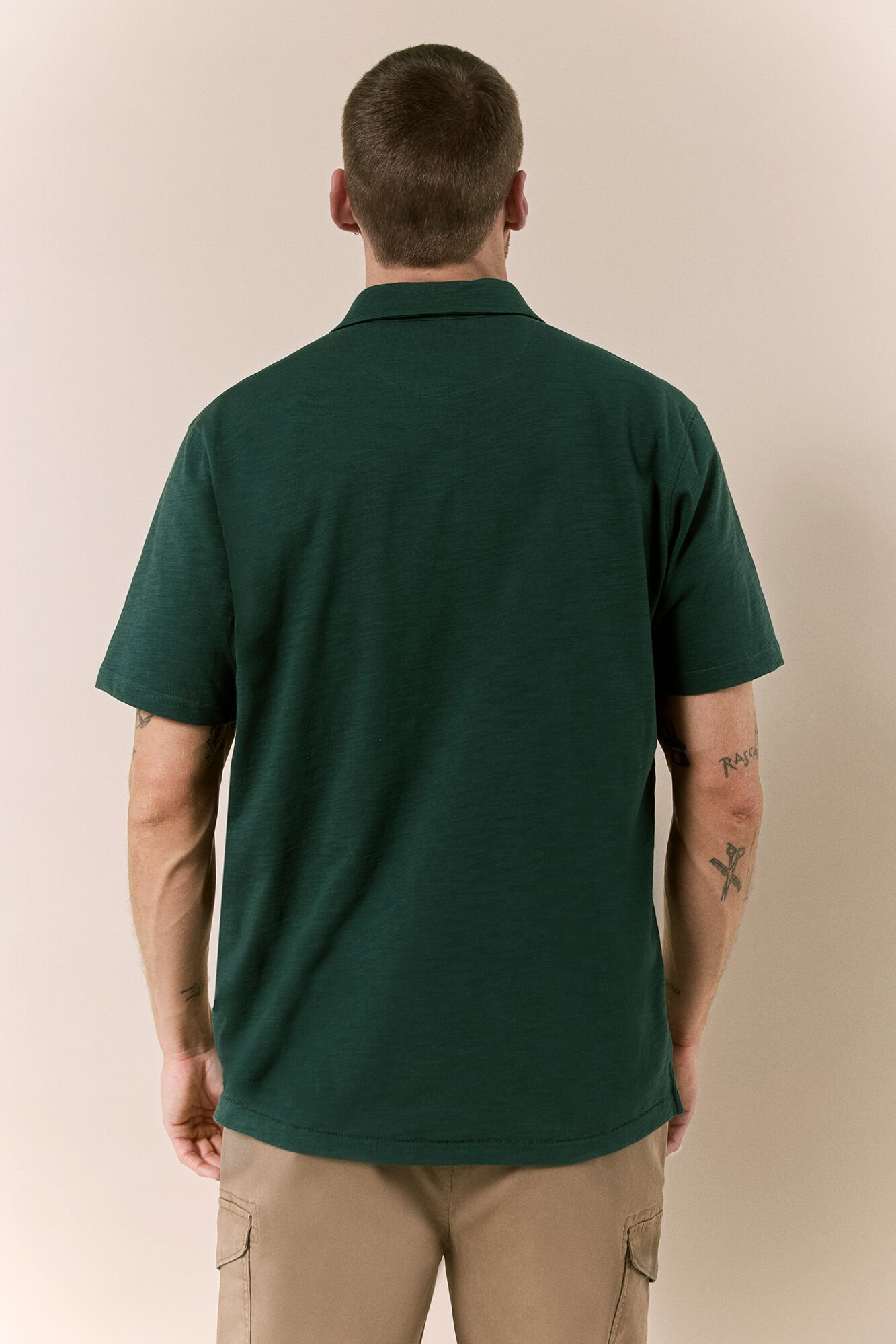 OOTO Polo lavado bordado avi&oacute;n Verde