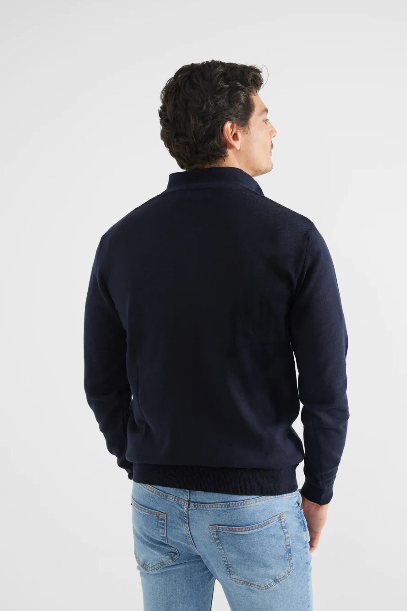 Silbon Navy Silbon jumper with polo shirt collar Navy