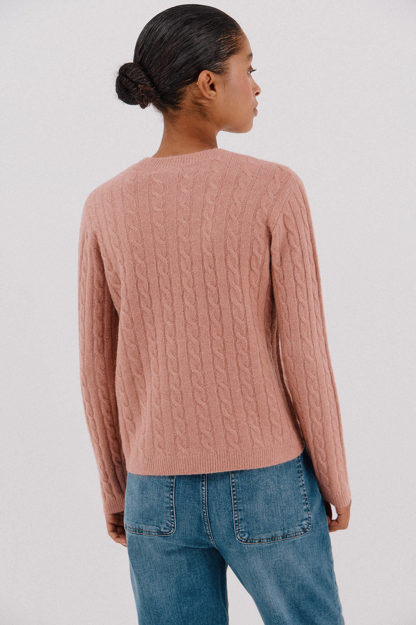Cortefiel Soft jersey with cross-knit Pink