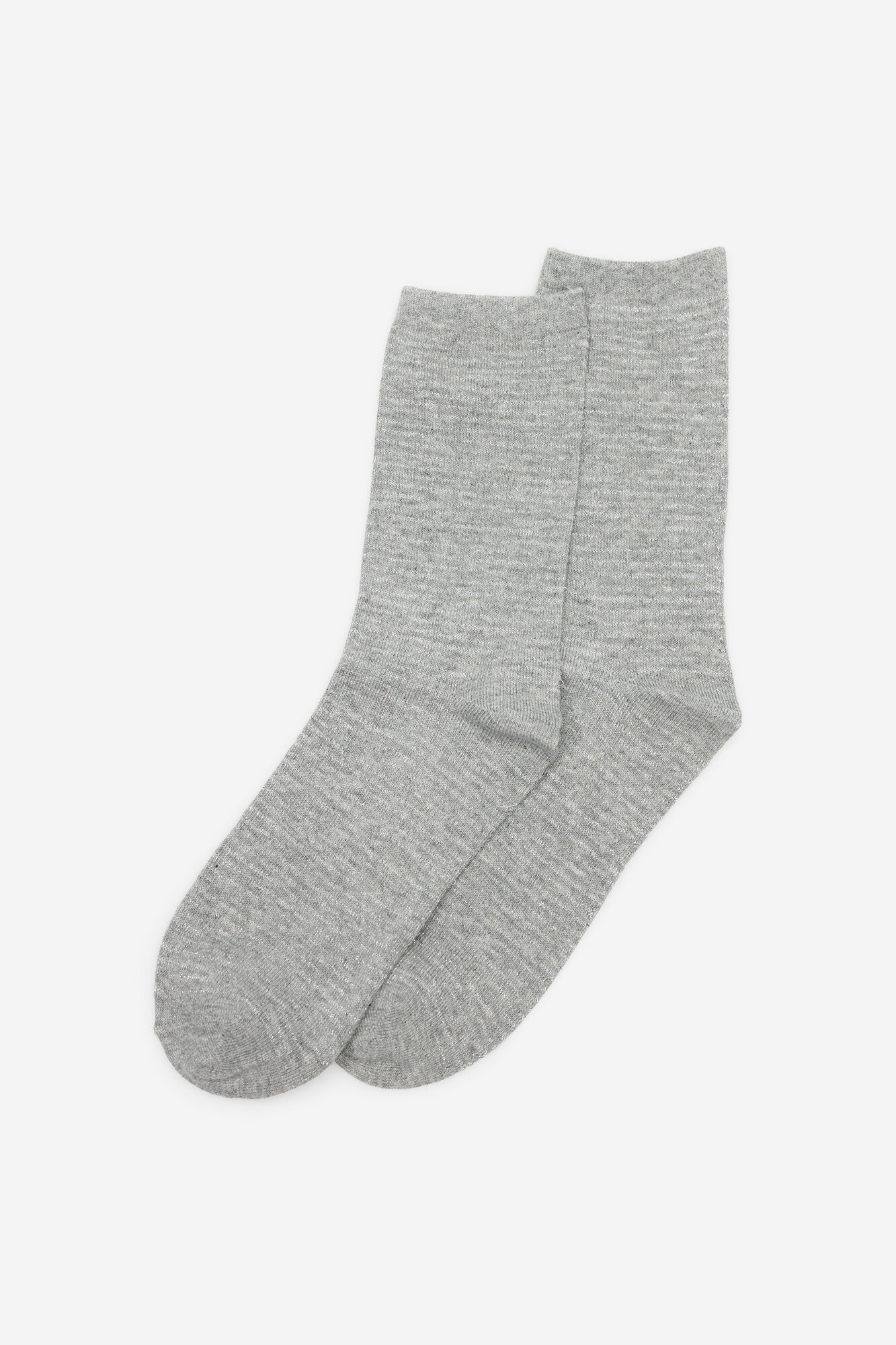 Cortefiel Long lurex striped socks Grey