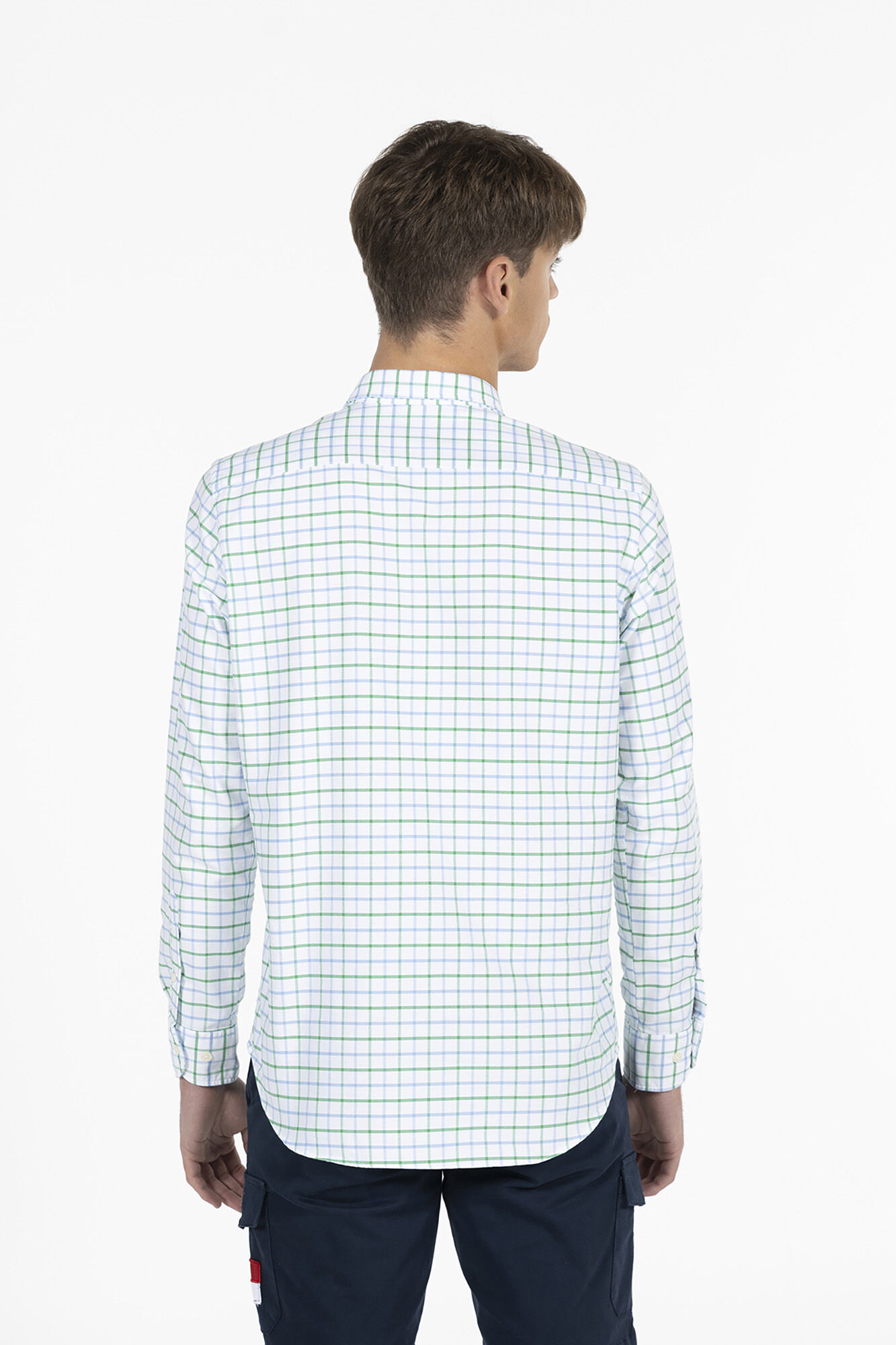 elPulpo Camisa cuadros bicolor oxford Estampado verde