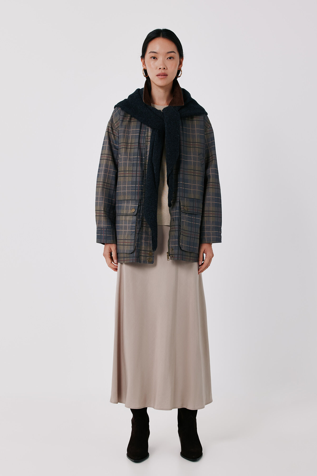 Cortefiel Long waxed parka