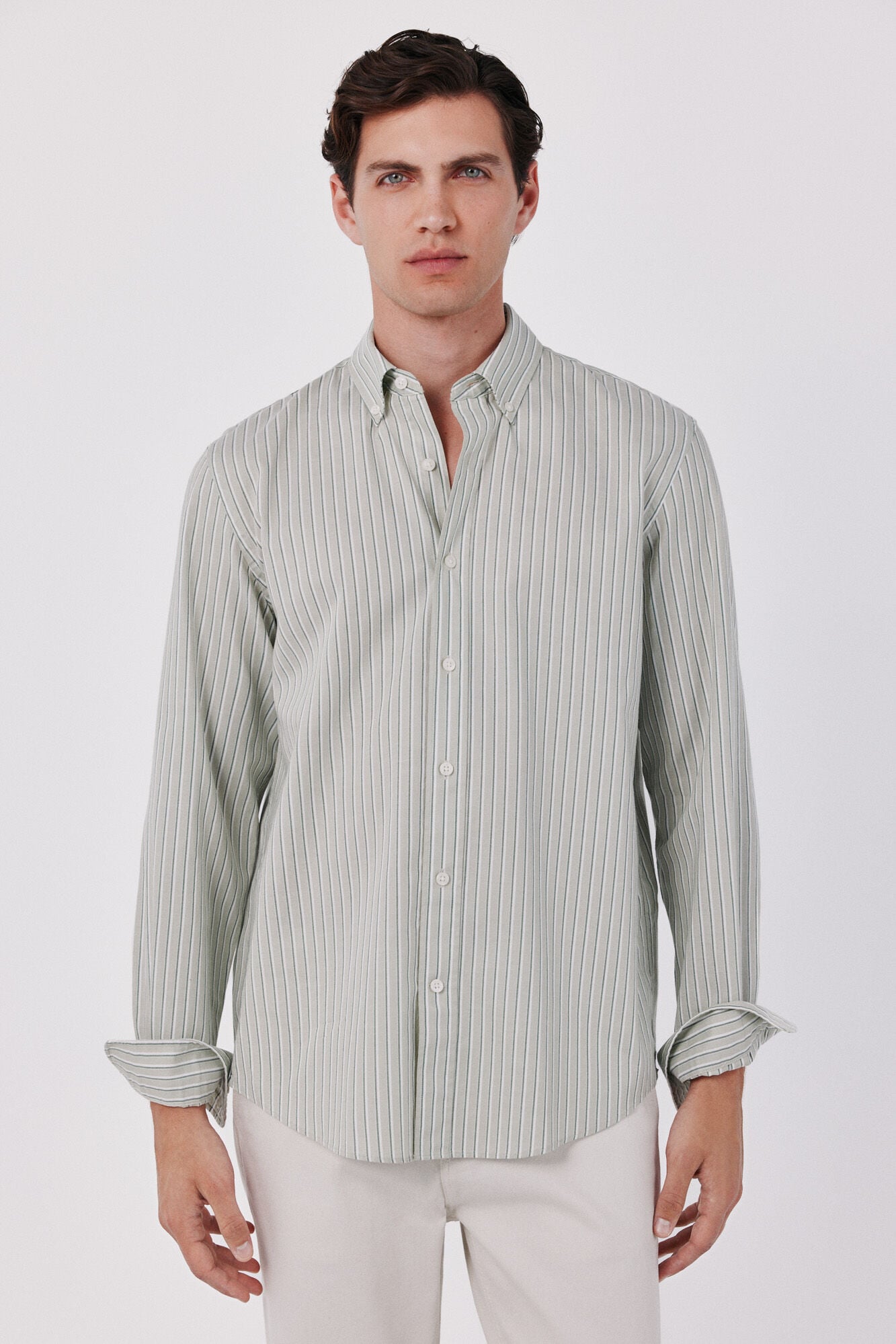 Cortefiel Camisa de riscas oxford leve