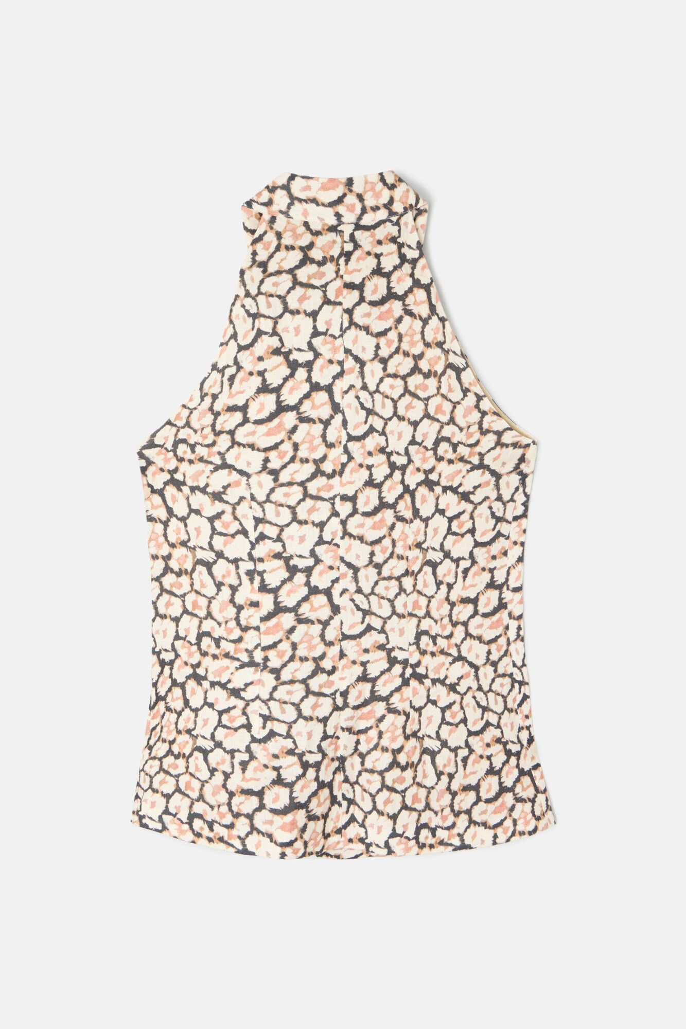 Silbon Colete de linho com estampado animal Castanho