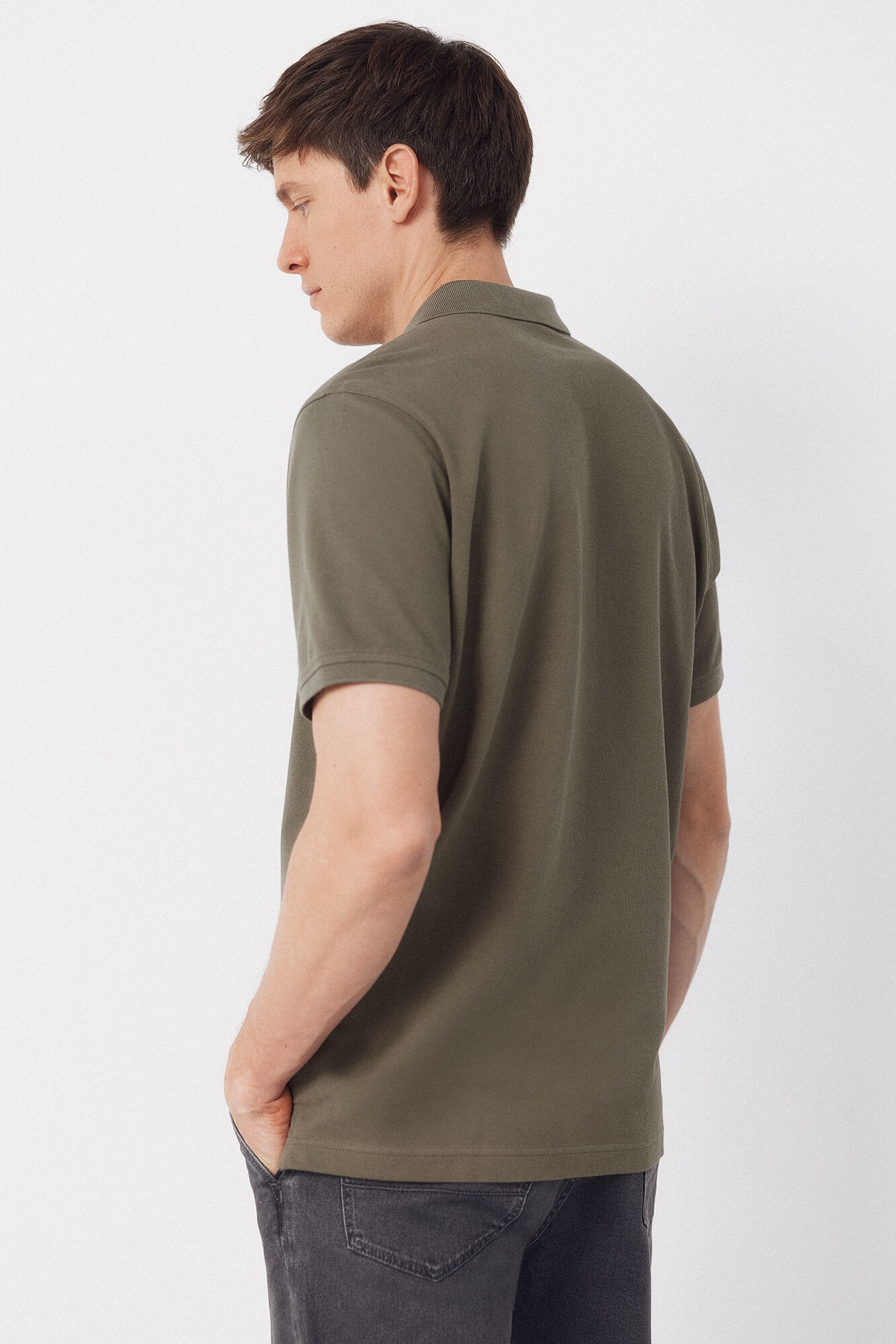 Cortefiel Polo b&aacute;sico piqu&eacute; Kaki