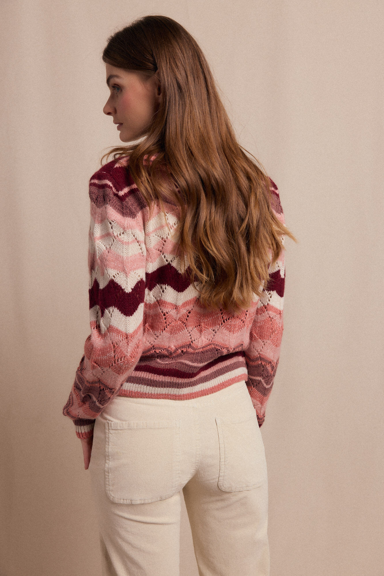 Slowlove Jersey ondas multicolor Estampado beige