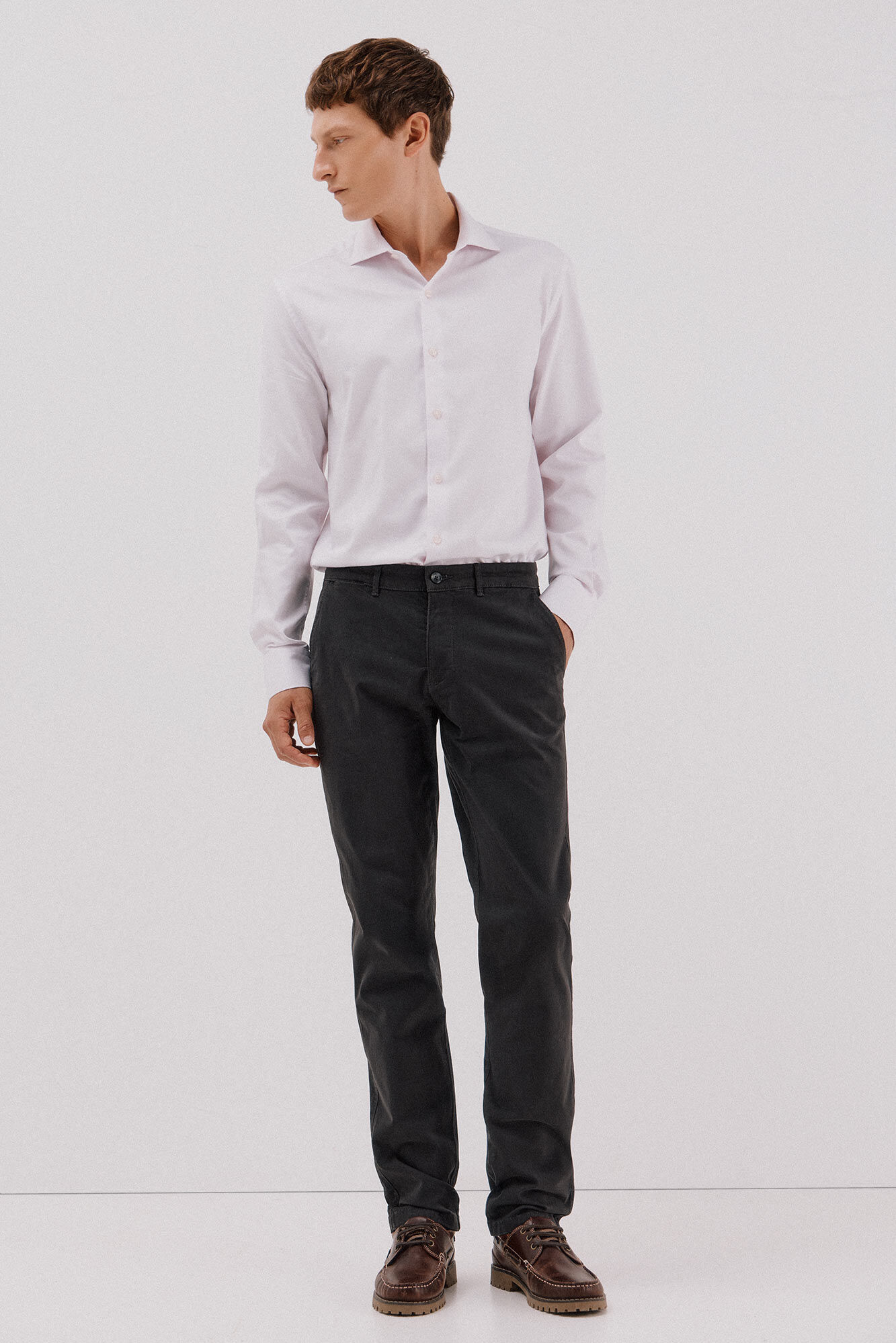 Cortefiel Easy-iron striped dress shirt Pink
