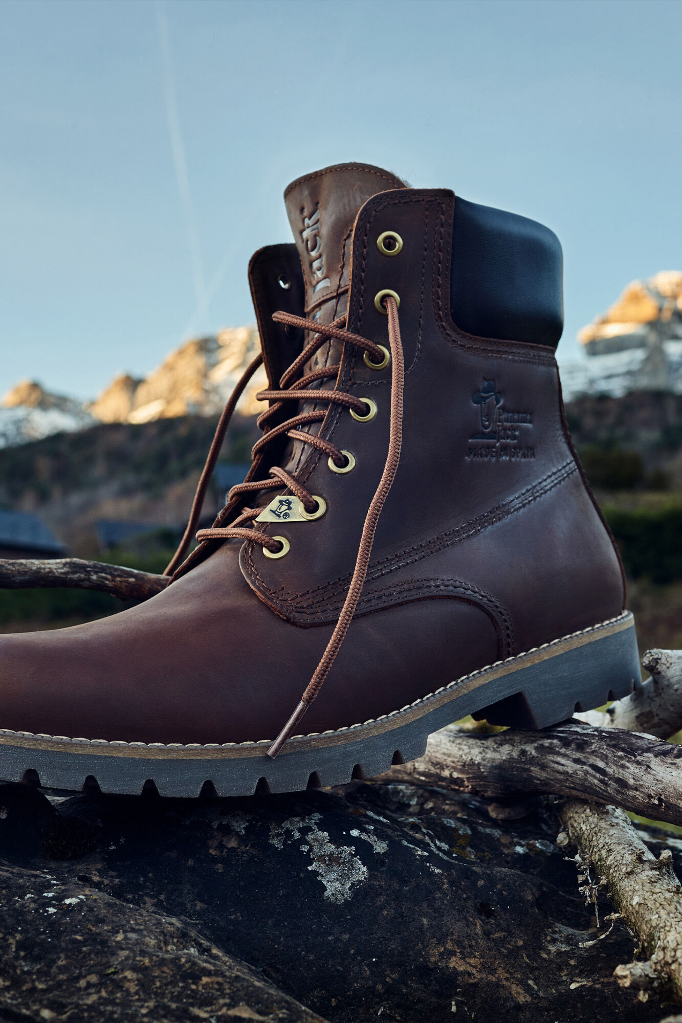 Panama Jack Bota de homem em pele napa Castanho